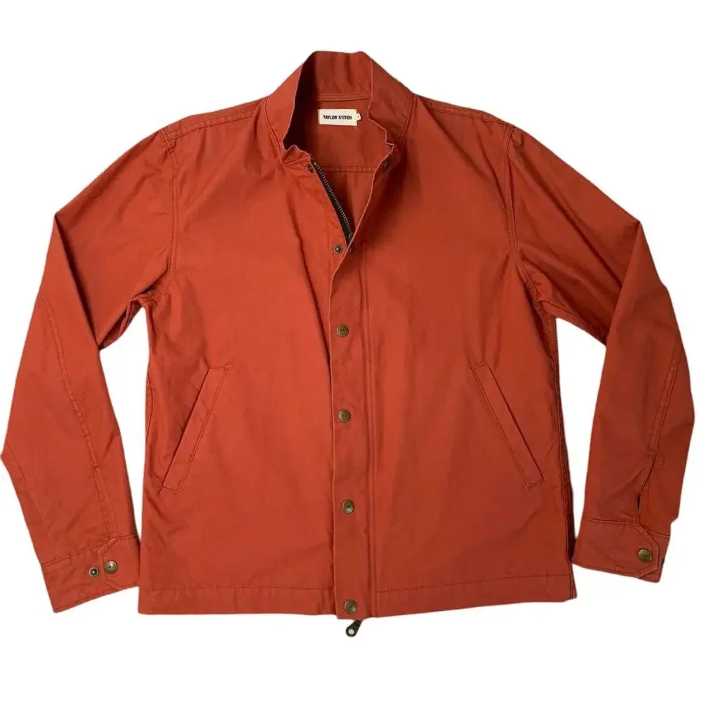 Taylor Stitch Cotton Bomber Jacket Size 40 Rust Orange Americana Heritage